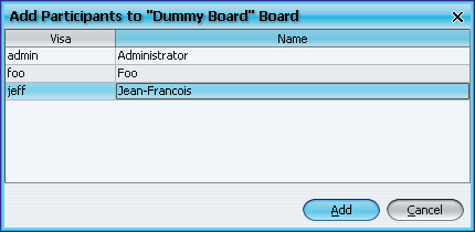 Add Participant dialog