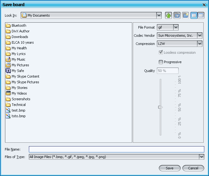 Save dialog